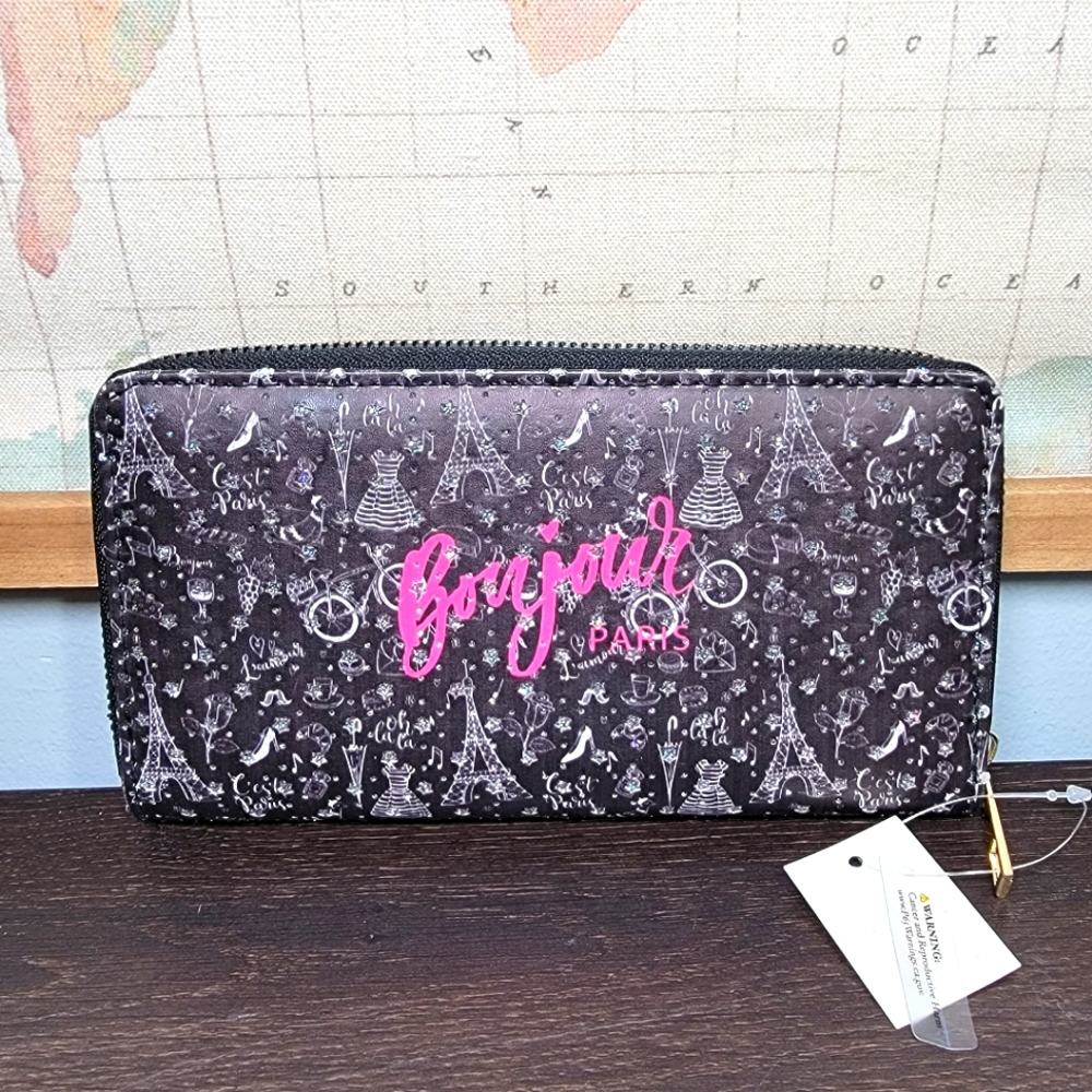 BRAND NEW Bonjour Paris Glitter Wallet